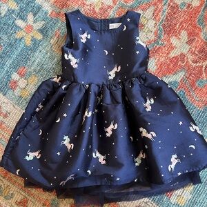 H&M Navy Unicorn Print Dress